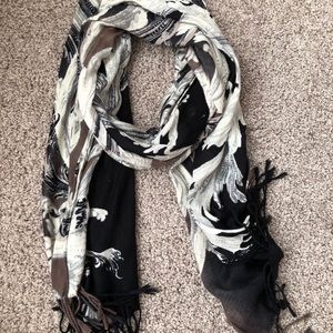 Black/Brown/Gray Paisley Scarf